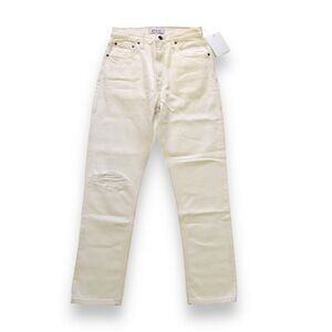 Etica Finn Slim Ankle Straight Ankle Jeans Vintage White NWT Size 24